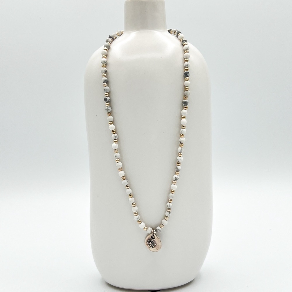 Howlite beads with 925 beads and pendant